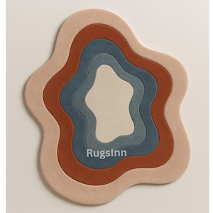 Amoeba Shape Hand-Tufted Rug – Irregular Organic Modern Abstract Carpet for Living Room & Bedroom