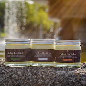 Baume de suif d'abeille pour la peau sèche, craquelée et le soulagement de l'eczéma | Onguent naturel au suif de boeuf et à la cire d'abeille | Crème hydratante cicatrisante fabriquée à la main en Irlande