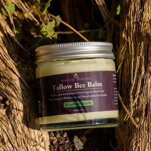 Woodland Breathe Suif baume d'abeille pour la peau sèche et l'eczéma | Onguent naturel au suif de boeuf et à la cire d'abeille | Crème hydratante cicatrisante fabriquée à la main en Irlande