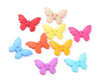 Butterfly Buttons Set Assorted Colors Mixed Buttons Butterfly Themed Supplies Jewelry Making Sewing Supplies 2 Hole Buttons BULK Buttons 20p
