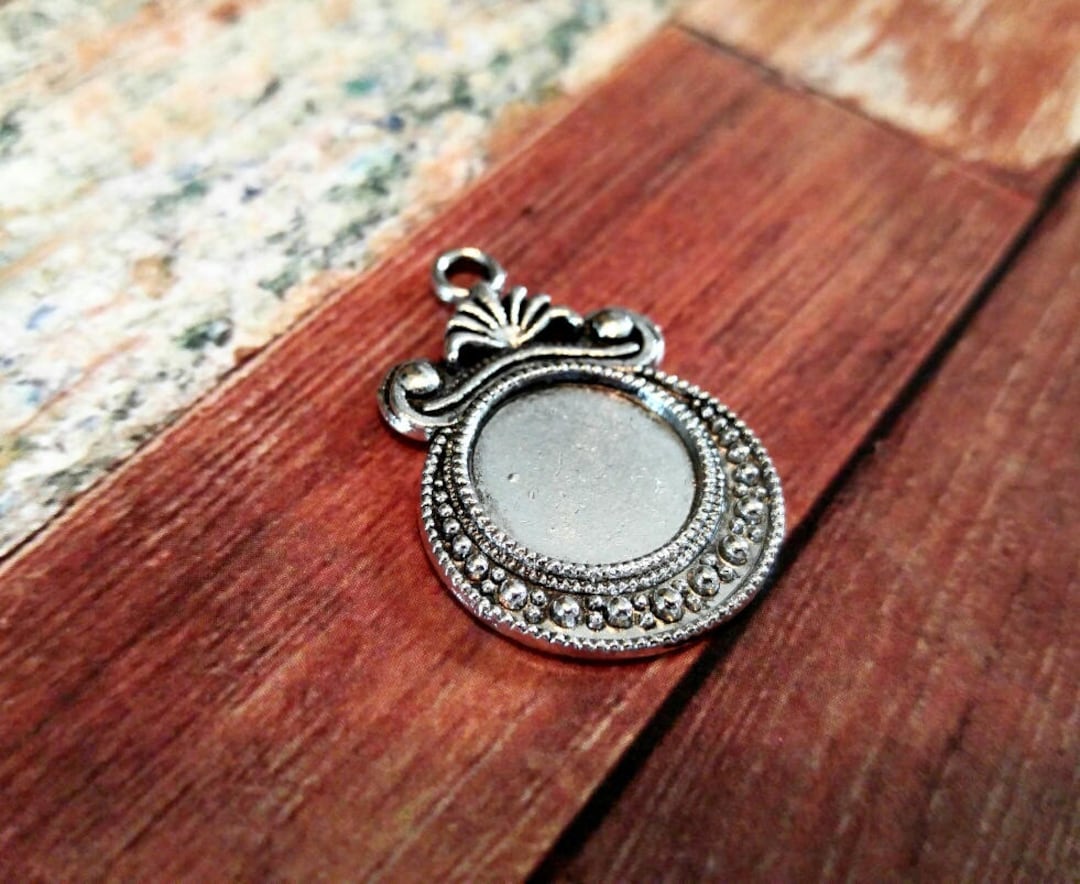 Cabochon Setting Blank Charms Flat Back Frames Cabochon Frames Silver