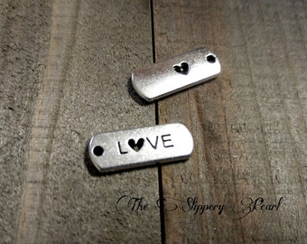 Word Charms Love Word Charm Love Charms Silver Love Charm Valentines Charms Word Tags Love Tags Jewelry Tags 10pcs