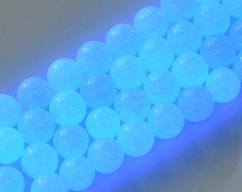 Glow In the Dark Beads Blue Beads Cornflower Blue Luminous Beads Making Supplies 8mm Beads 10pcs