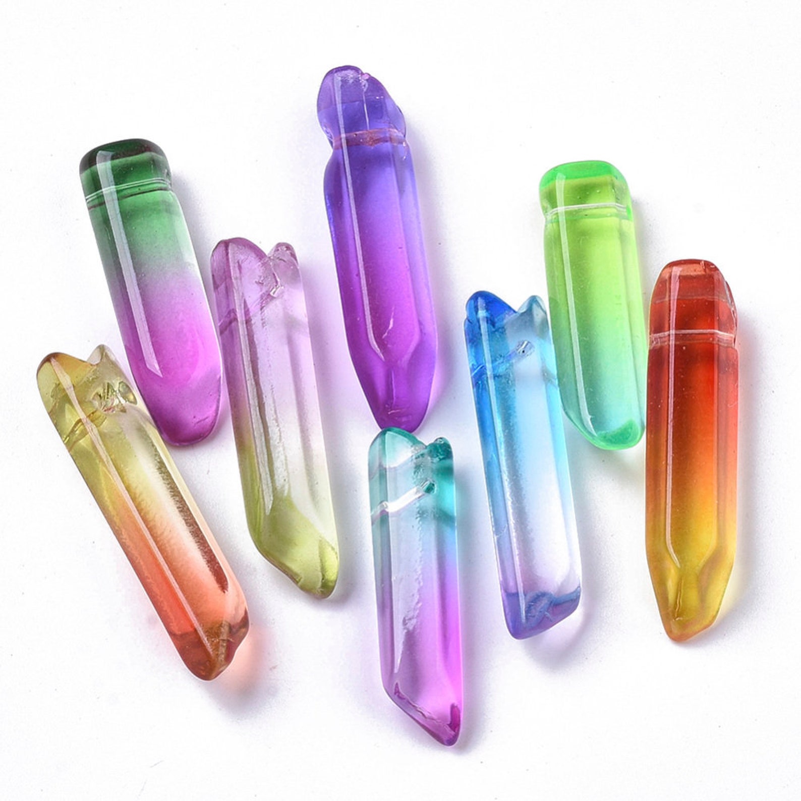 Glass Shard Crystal Point Crystal Shard Bullet Pendant Ombre - Etsy Canada