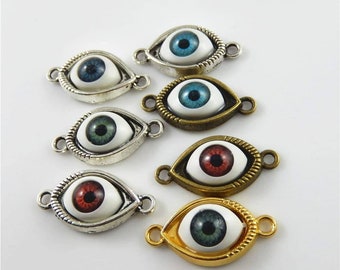 Eye Pendant Connectors Evil Eye Charms Assorted Set Link Charms Mix 6pcs 30mm