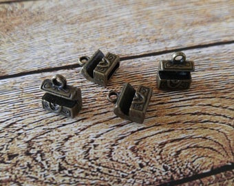 Treasure Chest Charms Antiqued Bronze Pirate Charms Trunk Charms Pirate Treasure Chest Bronze Charms 15pcs PREORDER