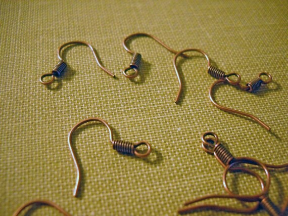 Copper Earring Wires Ear Wires Antiqued Copper Fish Hook Ear Wires
