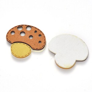 Lodos de los hongos flat Back Planta joyería que hace suministros falsos de gamuza veganos suministros 2pcs 39mm