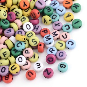 Letter Beads Alphabet Beads Rainbow Letter Beads Matte Alphabet Beads Wholesale Beads Bulk Beads 50 pieces 6mm