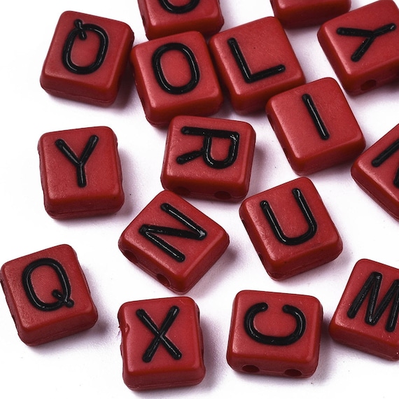 Letter Beads Alphabet Beads Glow in the Dark Letter Beads Glow Alphabet Beads Wholesale Beads Bulk Beads 50 pieces 7mm