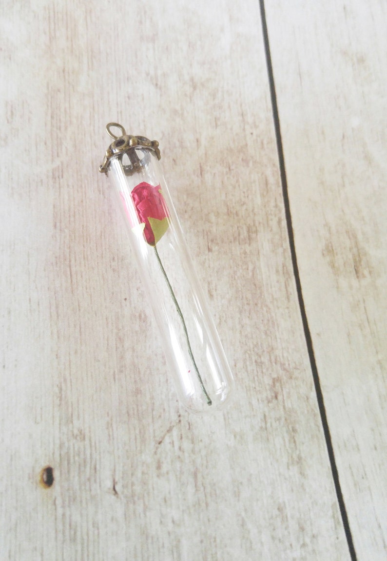 1 Large Screw Cap Tube Glass Bottle Vial Charm Pendant For Necklace Flat Bottom - Foto 2