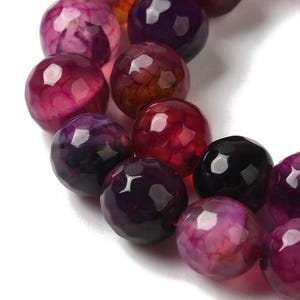 Dragon Vein Agate Beads Gemstone Beads Fuchsia Purple Agate Beads Veined Agate Beads 8mm Beads 8mm Gemstones Round Beads Wholesale Beads 10p