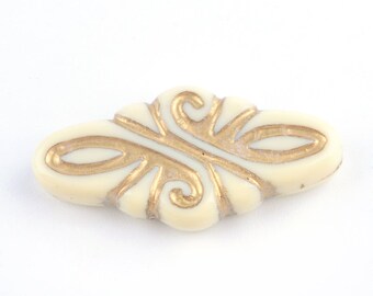 Large Beads Acrylic White Gold Beads Rhombus Big Beads Set 30mm Jewelry Making 6pcs