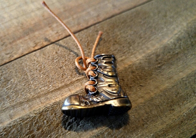 Boot Charm Antiqued Bronze Boot Pendant Hiking Boot Charm Etsy