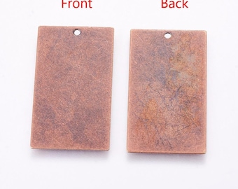 Metal Stamping Blanks Blank Charms Rectangle Blanks Copper Blanks Blank Pendants Hand Stamping Blank Brass Blanks Rectangle Pendants 4 pcs