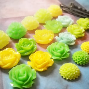Bobby Pins Flower Cabochons Hair Pins DIY Kit Makes 15 Finished Bobby Pins Hair Accessories Flower Flatbacks Silver Bobby Pins Kit YOU PICK image 3