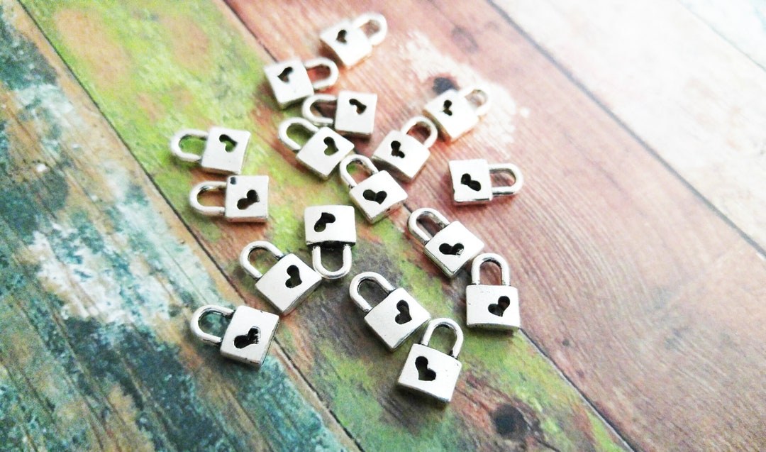 Padlock Charms Silver Lock Charms BULK Charms Keyhole Charms Etsy