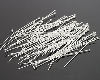 Head Pins Ball Head Pins Shiny Silver Head Pins 50mm Head Pins Headpins Findings Brass 25 pieces