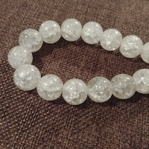 14mm Glass Beads Large Glass Beads Crackle Glass Beads Clear Beads Big Beads 6pcs