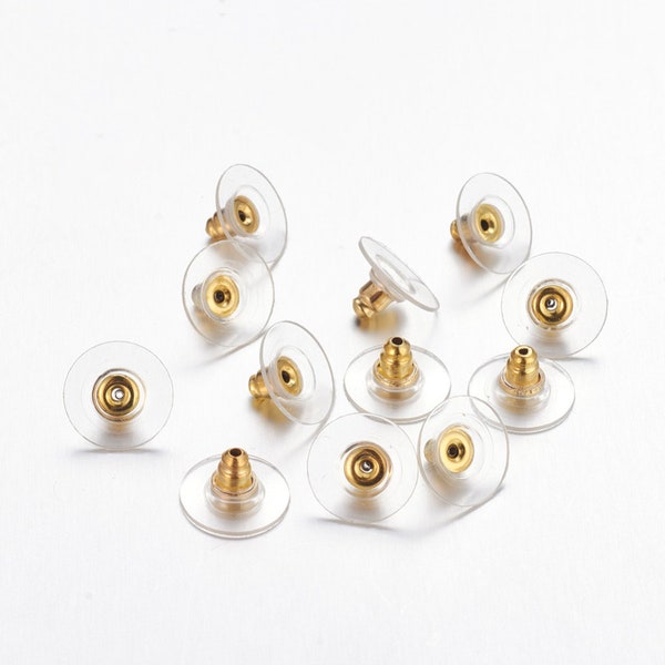 Bullet Clutch Earring Backs Ear Nuts Safety Backs Earring Findings Brass Plastic Earring Backs Gold Earring Backs