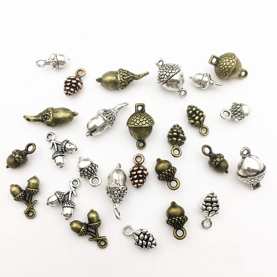Acorn Charms Acorn Pendants Assorted Charms Set Nut Charms Etsy UK