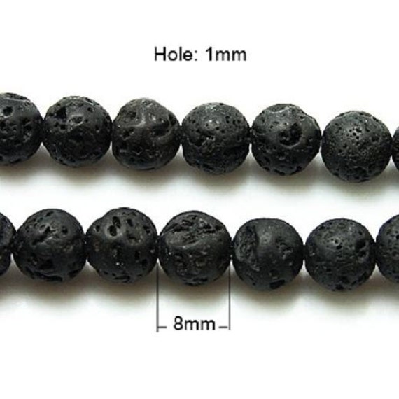 49 BULK Beads Black Lava Beads Natural Lava 8mm Beads Wholesale