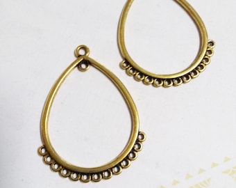 Ohrring Accessoires Chandelier Ohrringe Ohrring Drops Chandelier Charms Tear Drop Charms Gold Chandelier Drops 2 Stück