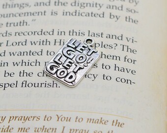 Quote Charms Let Go and Let God Charms Word Pendants Silver Word Charms Stamped Word Charms 30pcs 20mm PREORDER