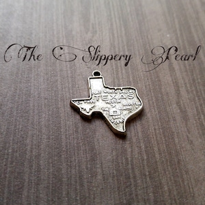 Dijes de Texas Colgantes de Texas Dijes de mapa del estado de Texas Dijes del estado Dijes de plata envejecida de Texas Muy detallados TX 2 piezas