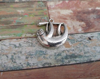 Faultier Charme Antiqued Silber Faultier Anhänger Tier Anhänger Regenwald Charme 26 mm