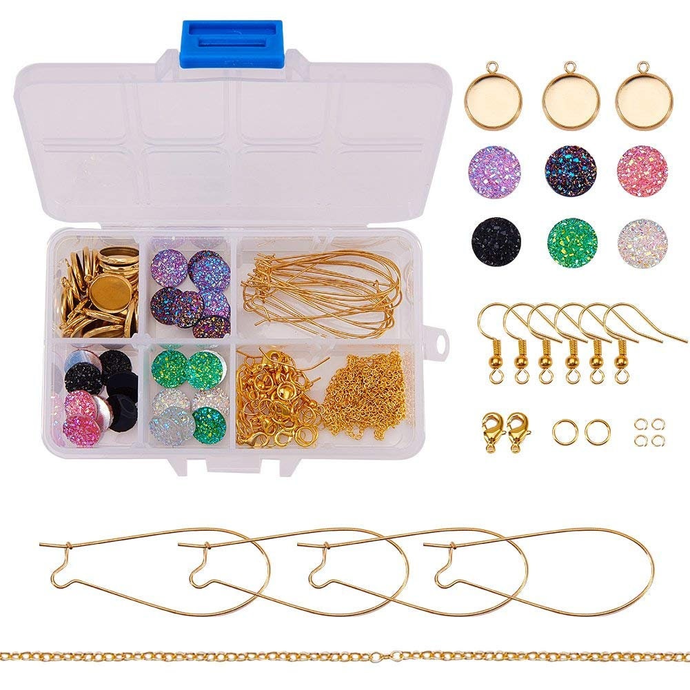 DIY Earring Kit, Druzy Earring Kit, Jewelry Making Kit, Earring Set, Diy  Kit, Diy Jewelry, Druzy Studs, 12mm Druzy, Cabochon, Stud Earrings 