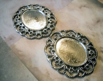 Cabochon Settings Cabochon Frames 25x18 Setting Cameo Settings Oval Cabochon Setting Frame Pendants Oval Frame 2pcs
