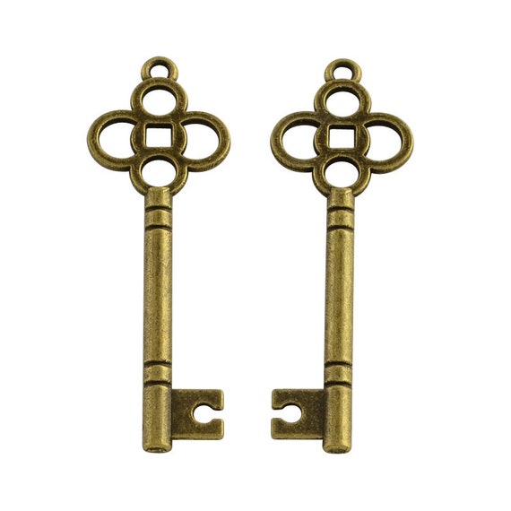 Steampunk Key Charms Pendants Skeleton Keys Assorted Bronze Silver Gold  5/10/25+