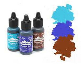 Tim Holtz Adirondack Alcohol Inks 3 Pack Blue Brown Mariner Alcohol Ink Mermaid Teakwood Indigo PREORDER