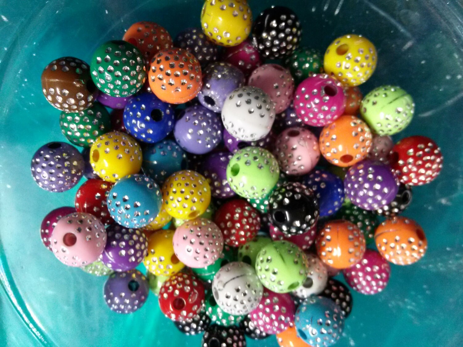 BULK Beads Assorted Colors Bling Beads 10mm Beads Acrylic Etsy