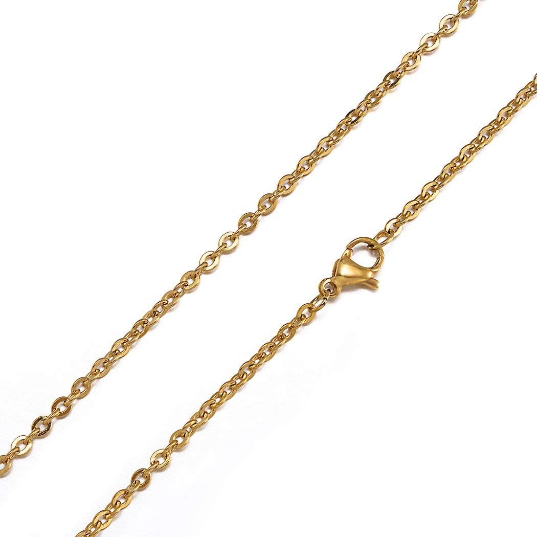 Gold Necklace Chains Finished Chain Necklaces Gold Plated Stainless Steel Chains  Wholesale Chains BULK Chains 24 Inch Chains 12pcs 