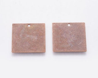 Metal Stamping Blanks Blank Charms Square Blanks Copper Blanks Blank Pendants Hand Stamping Blank Brass Blanks Rectangle Pendants 5 pcs