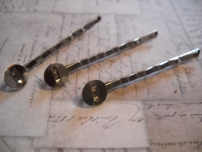 Bobby Pin Blanks Antiqued Silver Bobby Pin Blank Bobby Pins Etsy