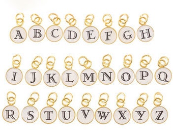 Typewriter Keys Typewriter Charms Initial Charms Letter Charms Tag Charms Alphabet Charms Gold Letter Charms Full Alphabet 26pcs PREORDER