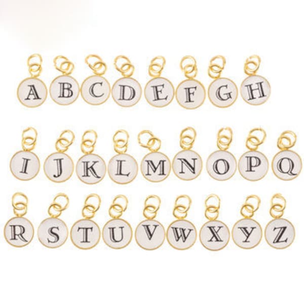 Clés de machine à écrire Charms de machine à écrire Charms initiaux Charms de lettre Charms d'étiquette Charms d'alphabet Charms de lettre d'or Alphabet complet 26pcs PREORDER