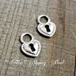 Silver Lock Charm Lock Charms Lock Pendant Heart Lock Charms Padlock Charms Antique Silver Lock 4 pieces*