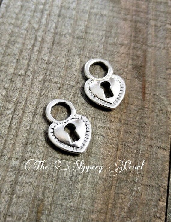 Silver Lock Charm Lock Charms Lock Pendant Heart Lock Charms Etsy