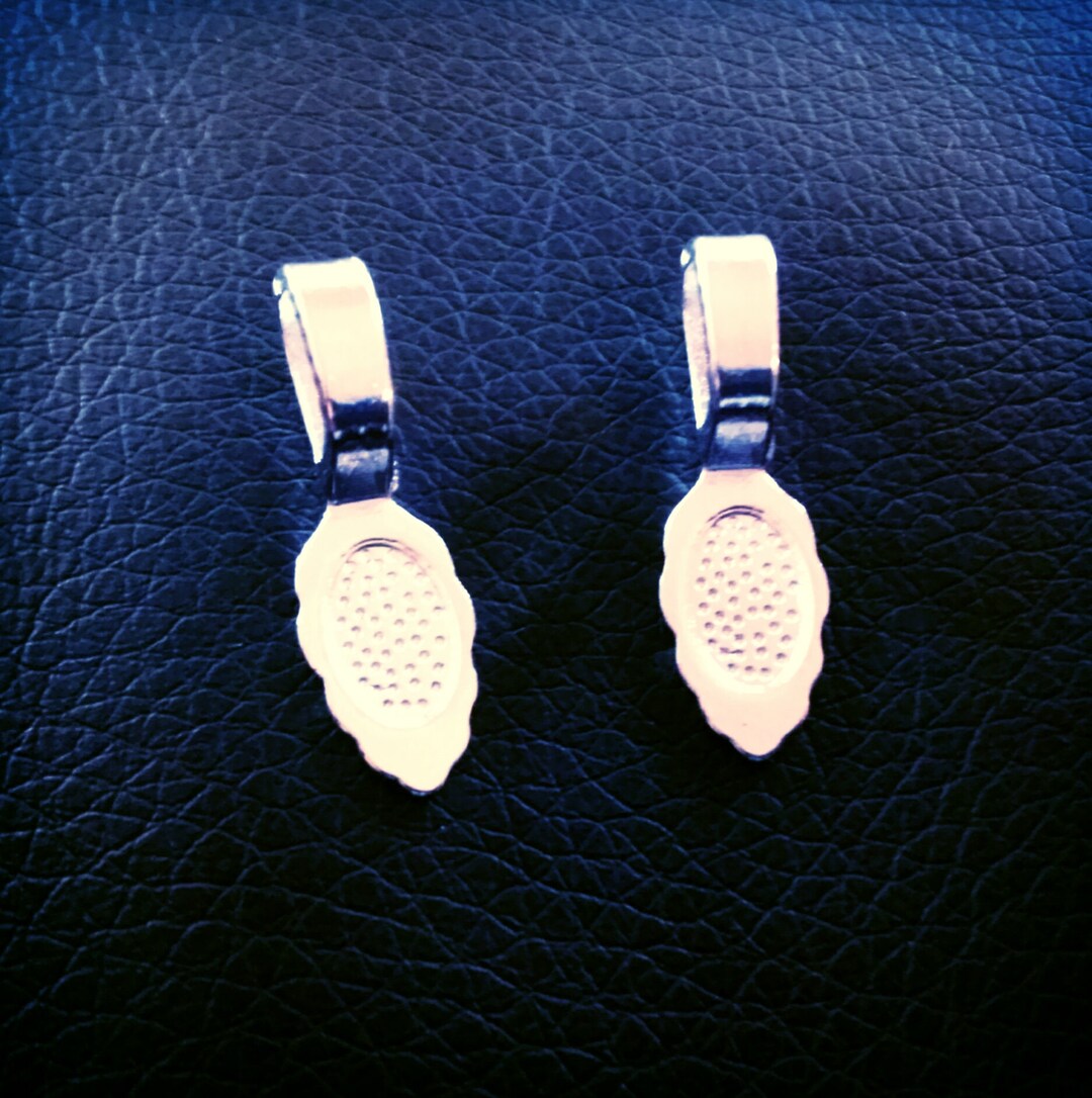 Silver Bails Glue on Bails Necklace Bails Jewelry Bails Shiny Silver Bails Silver Glue on Bails