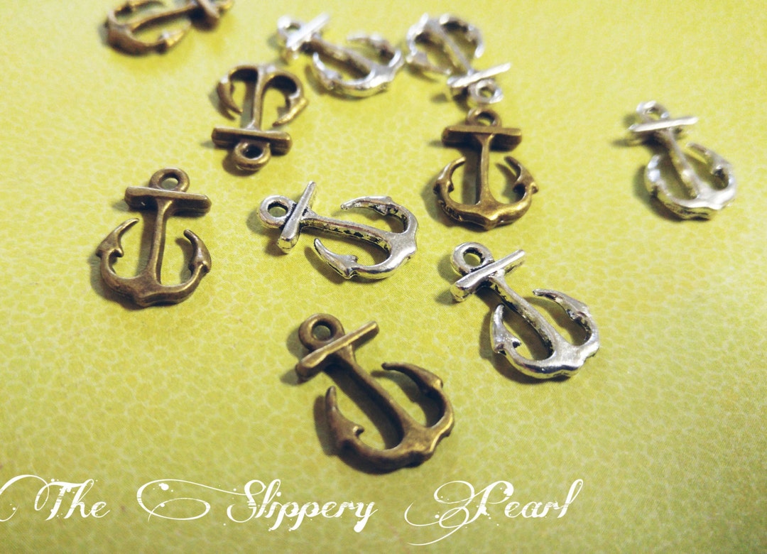 Anchor Charms Anchor Pendants Antiqued Silver Anchor Charms Etsy