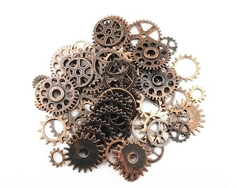 Clock Gears Clock Parts Clock Mechanism Copper Gears Metal Gears Steampunk Gears Assorted Gears 10pcs