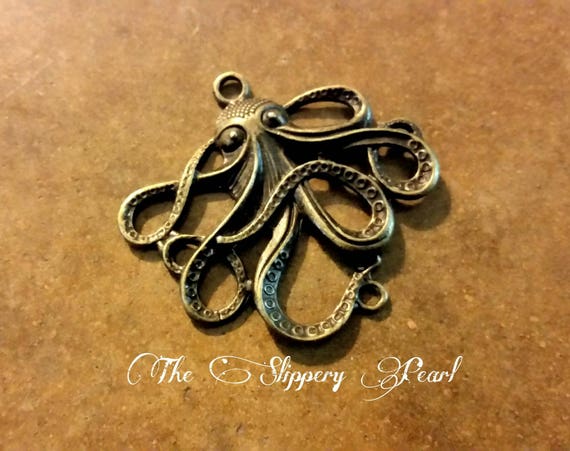 Kraken Pendant Octopus Pendant Connector Steampunk Octopus Large