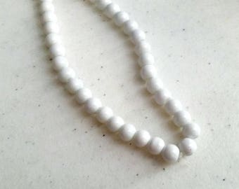 BULK Beads White Glass Beads Wholesale Beads 40 pieces 8mm 11" Strand Milky White Beads PREORDER