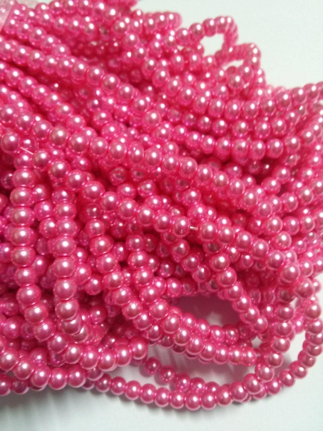 Pink Pearls Glass Pearls 4mm Beads 4mm Glass Beads Pink Pearl Beads