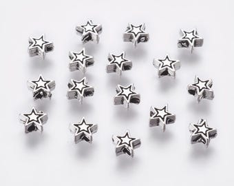 Winzige Stern Zwischenperlen Antik Silber Stern Perlen Metall Spacer Miniatur Perlen Celestial Sky Schmuckzubehör 20 Stück VORBESTELLUNG