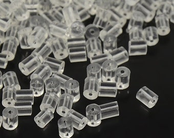 Rubber Earring Backs Ear Nuts Safety Backs Earring Findings Tube Earring Backs Bulk Supplies 100 pieces 3mm